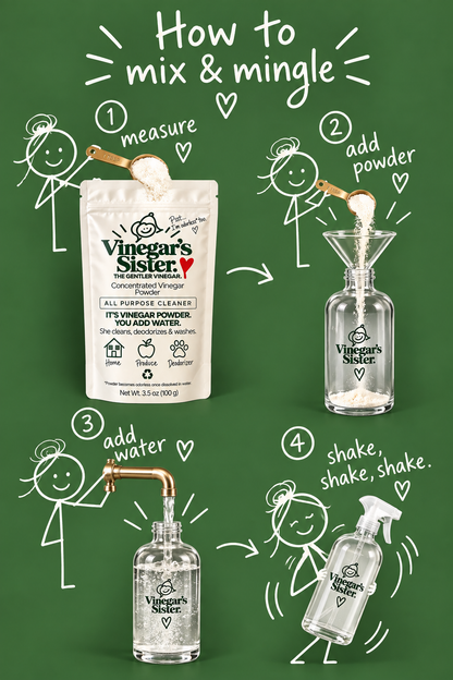 Vinegar's Sister, All Purpose Concentrated Vinegar Powder for Cleaning